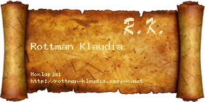Rottman Klaudia névjegykártya